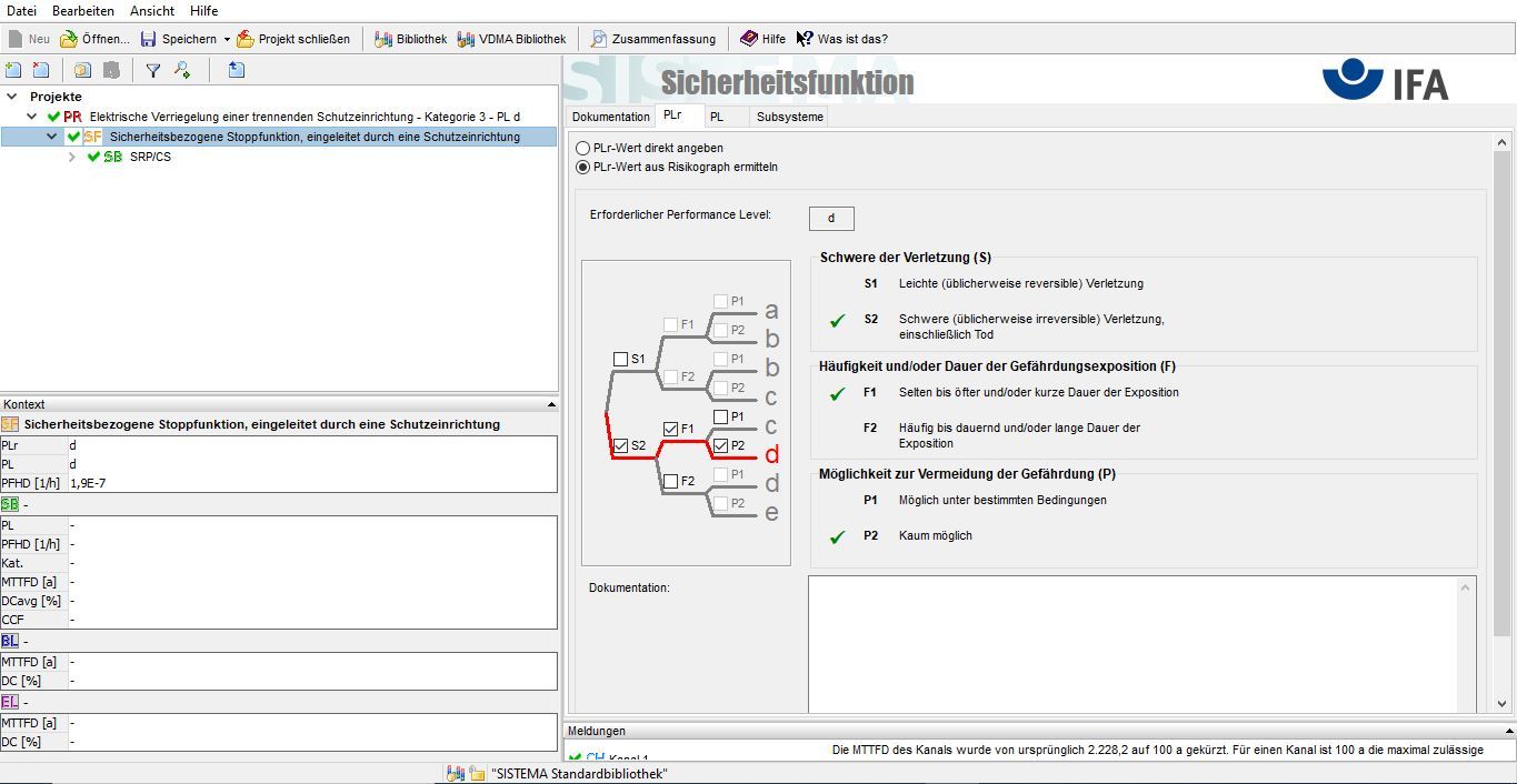 Bild der Software SISTEMA zur PL Berechnung