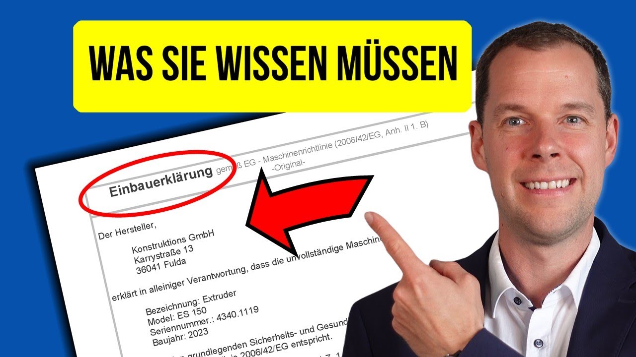 Pflichtangaben Einbauerklärung