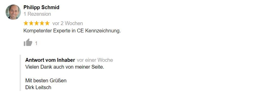 Bewertung Dirk Leitsch von Philipp Schmid Bewertung Dirk Leitsch von Philipp Schmid